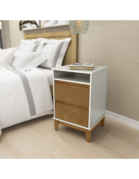 Velador Prata madera 2 cajones