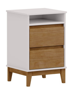 Velador Prata madera 2 cajones