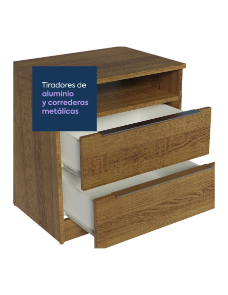 Velador Varese 2 cajones rustic