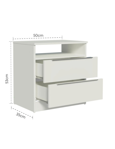 Velador Varese 2 cajones blanco