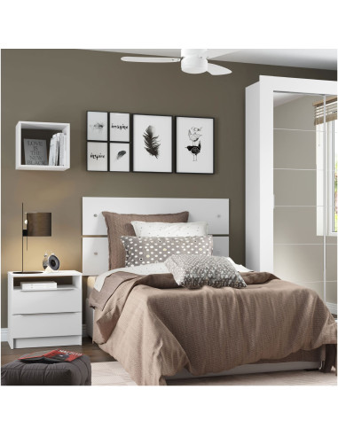 Velador Varese 2 Cajones Blanco - Mueble Elegante y Funcional