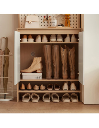 Zapatero Multiuso Nayla Blanco Madera - Organiza con Estilo