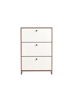 Zapatero Madison 3 cajones café-blanco