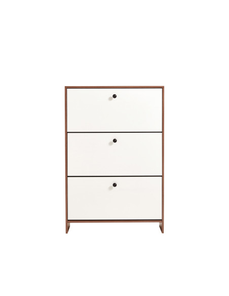 Zapatero Madison 3 cajones café-blanco