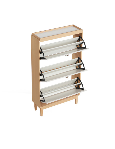 Zapatero Mila 3 cajones café blanco