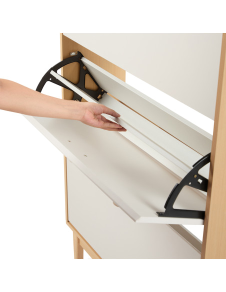 Zapatero Mila 3 cajones café blanco