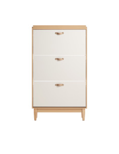 Zapatero Mila 3 cajones café blanco