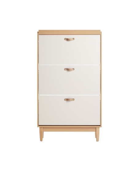 Zapatero Mila 3 cajones café blanco