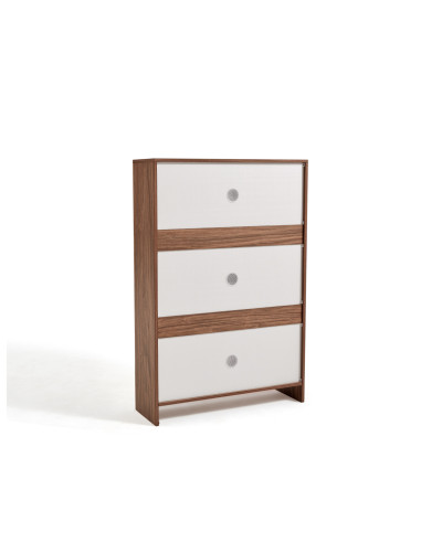 Zapatero Madison 3 Cajones Café-Blanco - Mueble Organizador