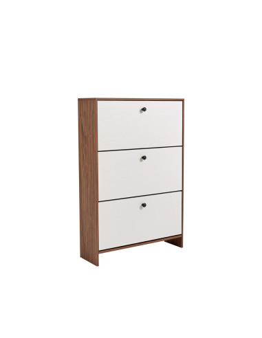 Zapatero Madison 3 Cajones Café-Blanco - Mueble Organizador
