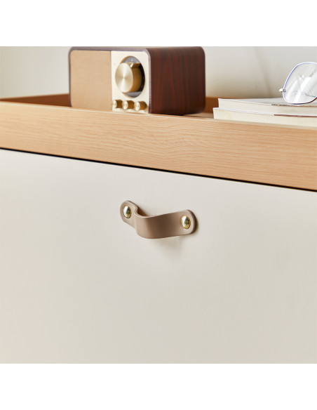 Zapatero Mila 3 cajones café blanco