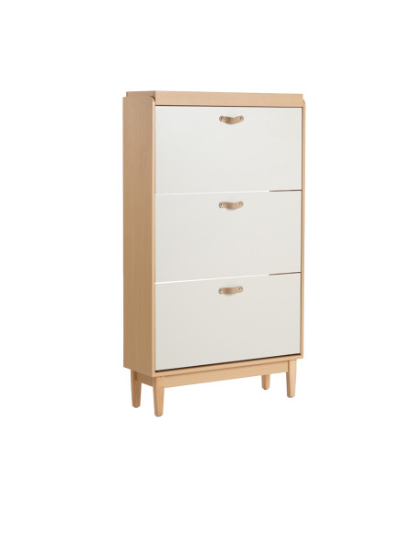 Zapatero Mila 3 cajones café blanco
