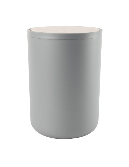 Papelero plástico gris bambú