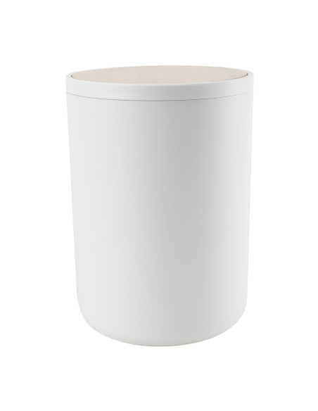 Papelero plástico blanco bambú