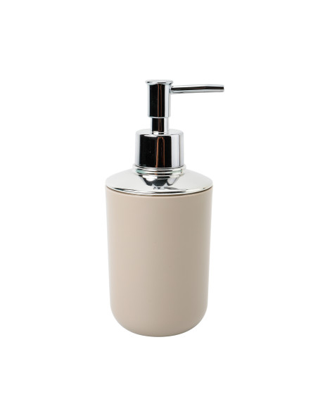 Dispensador jabón plástico plateado beige