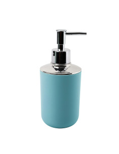 Dispensador jabón plástico plateado celeste