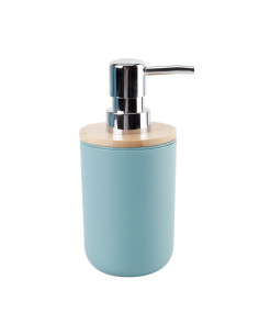 Dispensador jabón plástico celeste bambú