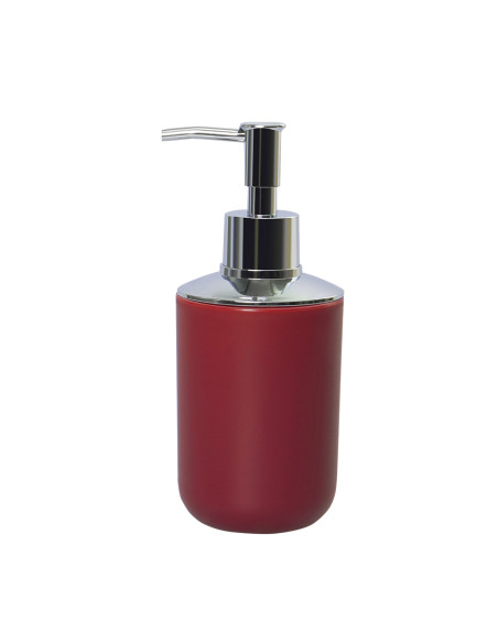 Dispensador jabón plástico plateado burdeo