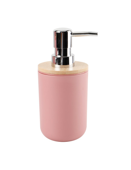 Dispensador jabón plástico rosado bambú