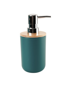 Dispensador jabón plástico turquesa bambú