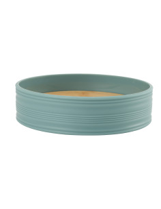 Jabonera plástico estriado celeste bambú