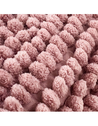 Piso de baño shaggy rosado 45x70