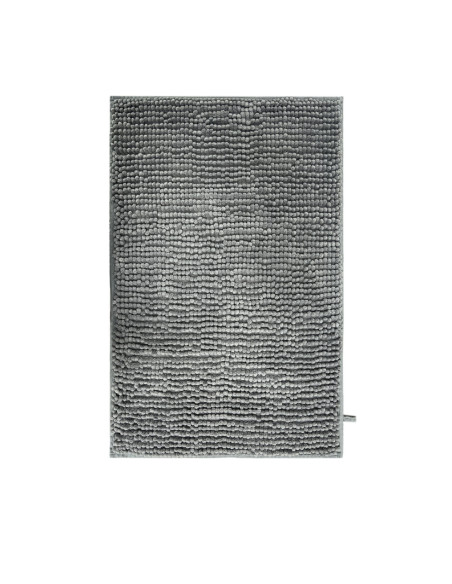 Piso de baño shaggy gris 45x70