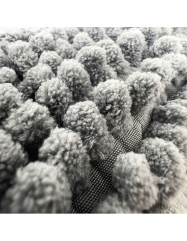 Piso de baño shaggy gris 45x70