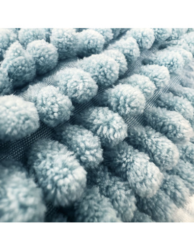 Piso de baño shaggy celeste 45x70