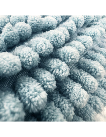 Piso de baño shaggy celeste 45x70
