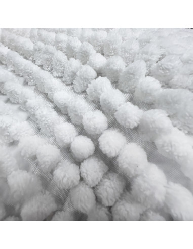 Piso de baño shaggy blanco 45x70