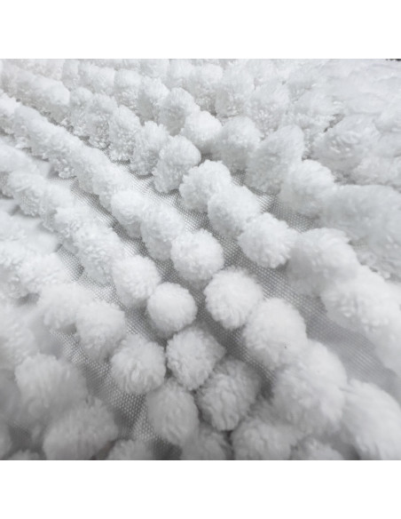 Piso de baño shaggy blanco 45x70
