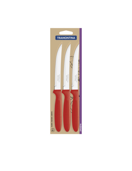 Cuchillos asado rojo set de 3 23360/375
