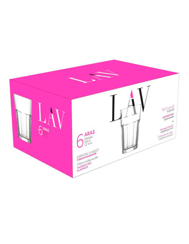 Vaso Largo 365ml Set de 6 - Vasos de Agua Funcionales