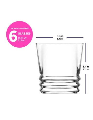 Vaso De Whisky Set De 6 - Diseño Único y Resistente