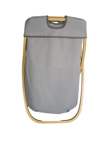 Canasto de Ropa Tela y Bambú - Elegante y Funcional