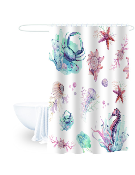 Cortina de baño cangrejo 180x180cm