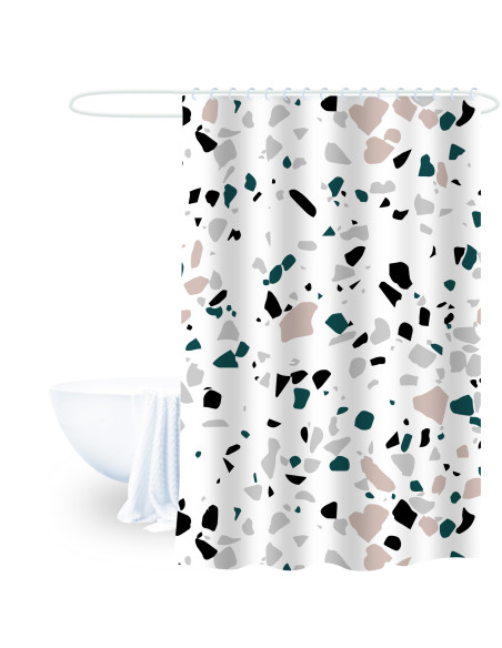 Cortina de baño terrazzo 180x180cm