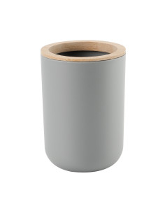 Porta cepillo dientes plástico gris bambú