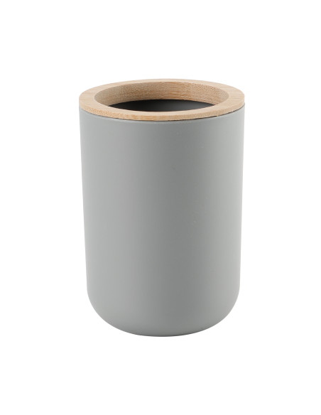 Porta cepillo dientes plástico gris bambú