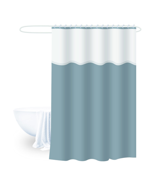 Cortina baño PEVA blanco gris 180x180cm