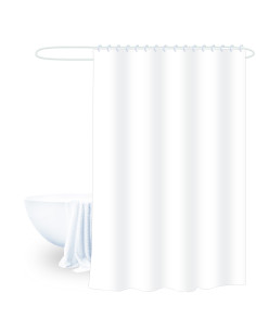 Cortina baño blanco liso 180x180cm