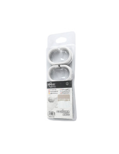 Ganchos cortina baño plásticos blanco - Set de 12
