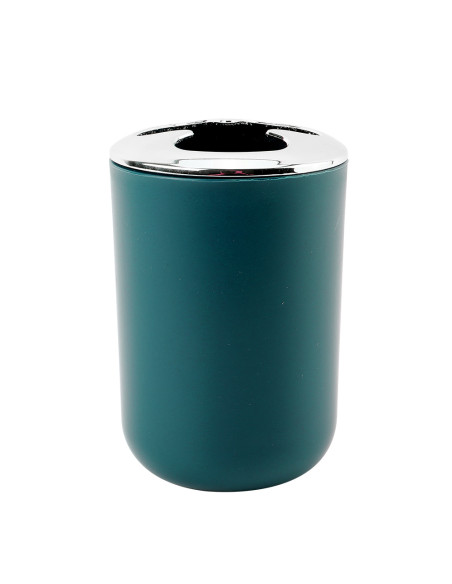 Porta cepillo dientes plástico plateado negro