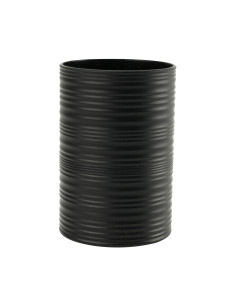 Vaso plástico estriado negro