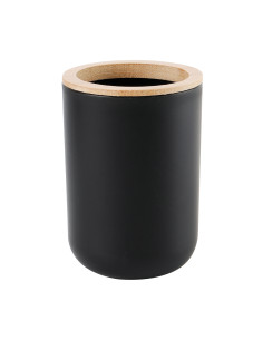 Porta cepillo dientes plástico negro bambú