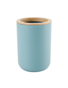 Porta cepillo dientes plástico celeste bambú