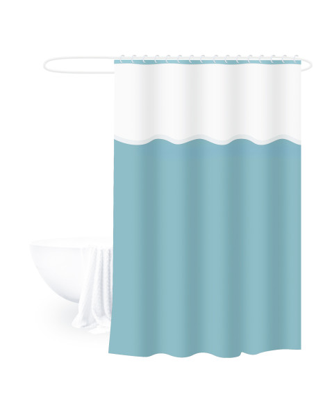 Cortina baño PEVA celeste 180x180cm