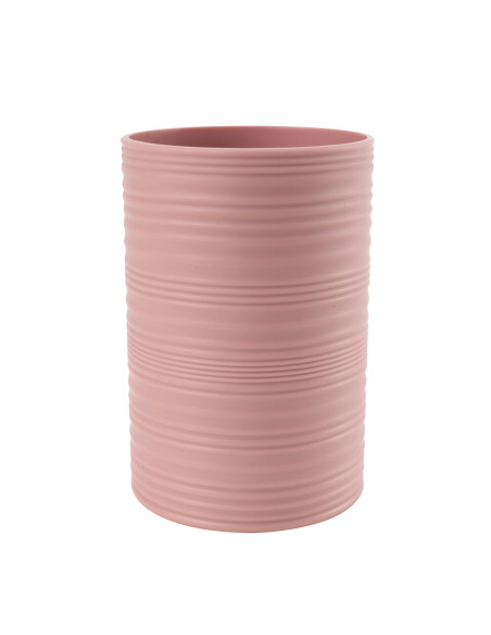 Vaso plástico estriado rosado
