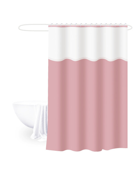 Cortina baño PEVA rosado 180x180cm